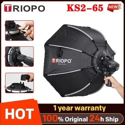 US TRIOPO KS2-65 65cm Octagon Softbox Bracket Mount Handle F Godox Yongnuo Flash