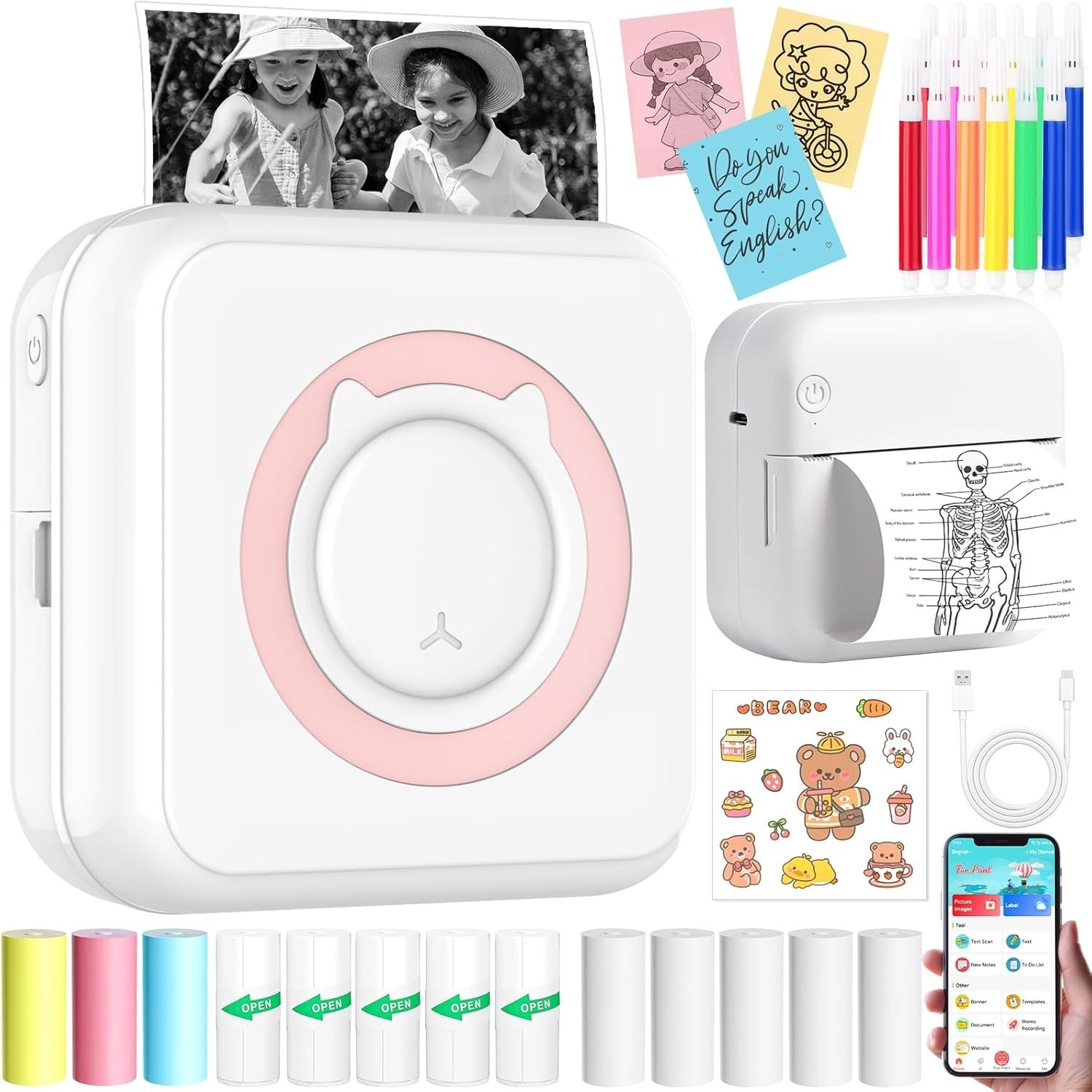 Imprimante photo polyvalente avec rouleaux inclus pour organiser la maison et le bureau