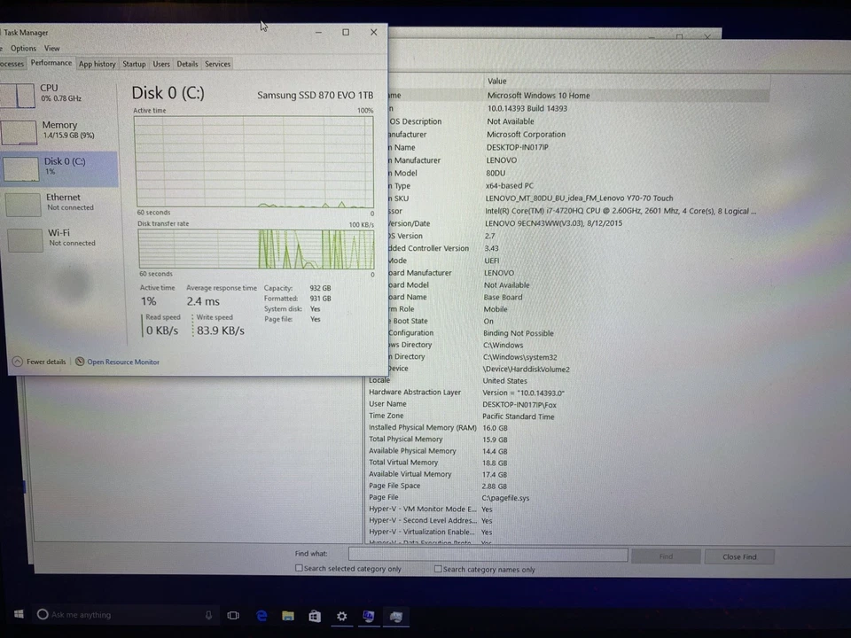 Lenovo Y70-70 Touch 17.3” Laptop i7 | 16GB | 1TB SSD | GTX 960m! - Image 2 of 2