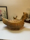 Vintage honey glazed Hen & bitty On Nest 60s-70s 11.5” x 4.5”