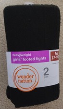 Wonder Nation Girls Footed Tights M 7-10 Black  Red