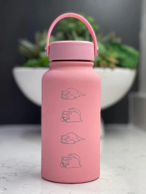 Slowpoke Water Bottle Coffee Tumbler with Galarian Slowpoke and Detective Hat - Image 1 of 4
