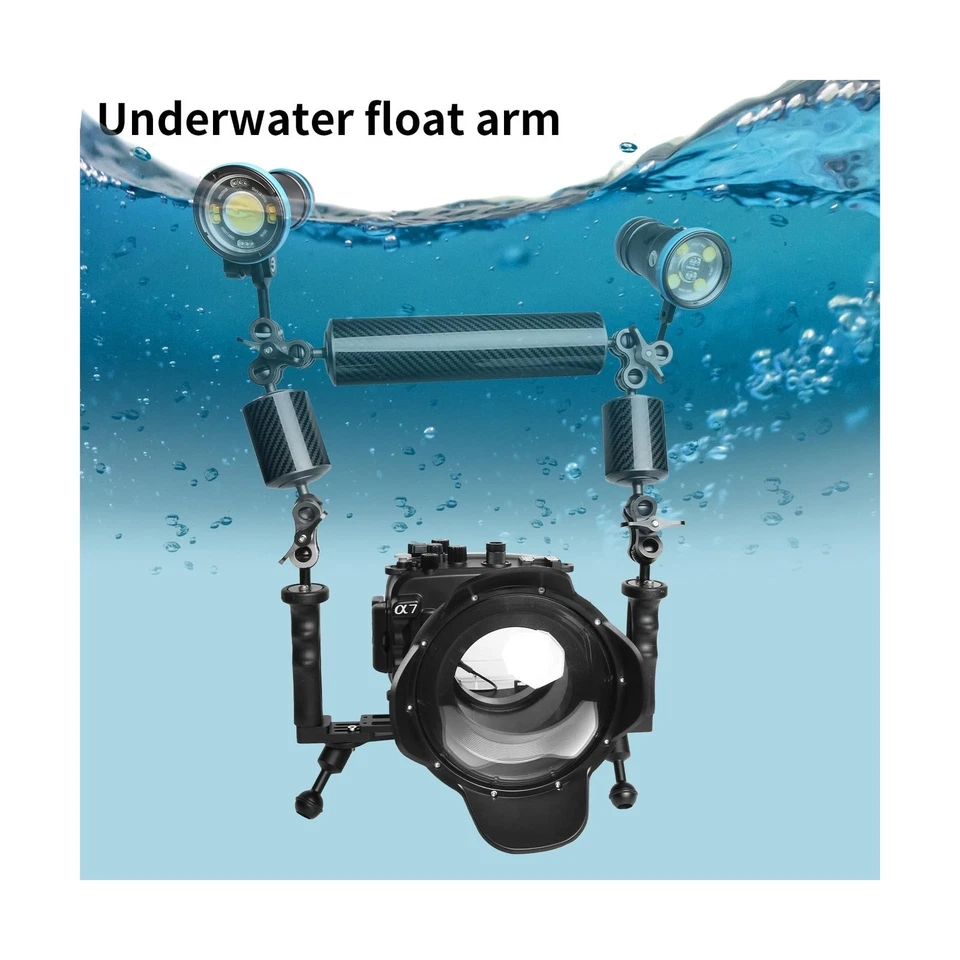 Полая двойная шариковая головка из углеродного волокна D60 5–12 дюймов для подводного плавучего рычага - Изображение 3 из 4