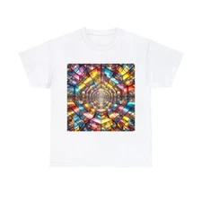 Unisex Adult T Shirt Kaleidoscope Optical Illusion Psychedelic DMT Infinite Trip