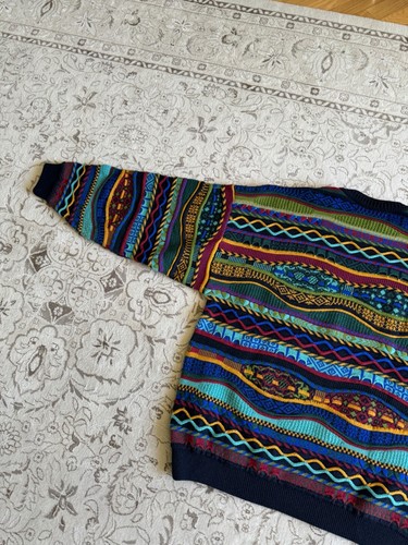 Vintage 90s Like Coogi Multocolor Cable Knit Oversized Sweater Size XL - Picture 8 of 9