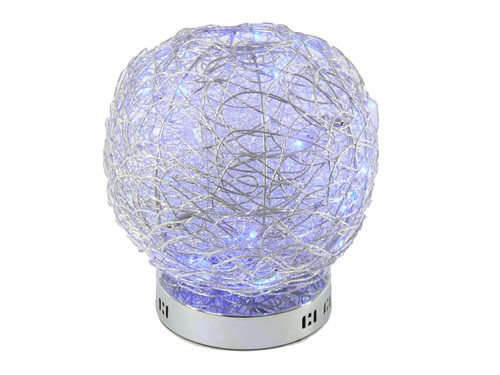 Moderne Halogen + LED Tischleuchte Alissa Alu-Drahtgeflecht Kugel-Deko-Lampe - Bild 3 von 17