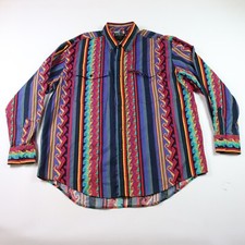 Vintage Frontier Series XL Western Shirt Southwestern Aztec Tribal Print Button