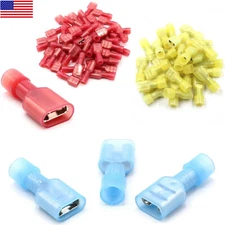 200/100PCS Insulated Nylon Female Spade Terminal Wire Connectors Crimp 22-10AWG