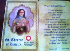 Rare 3rd Cl Relic Saint St Therese of Lisieux with prayer Italy vatican Christ