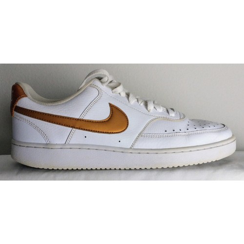 Nike Court Vision Low Basketball Shoes. Women's 11. White/Gold CD5434-107 - Picture 5 of 11