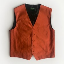 Lauren Ralph Lauren Formal Vest Men's Size 4FX Ruby Red Tuxedo Black Adjustable