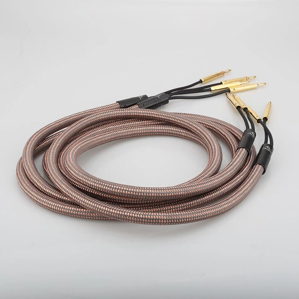 Pair Audiophile Accuphase 12AWG OCC HiFi Speaker Cable Audio Cable Banana Plug - Image 4 of 4
