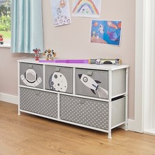 Kids Chest of Drawers, Fabric 5 Drawer Space Unit