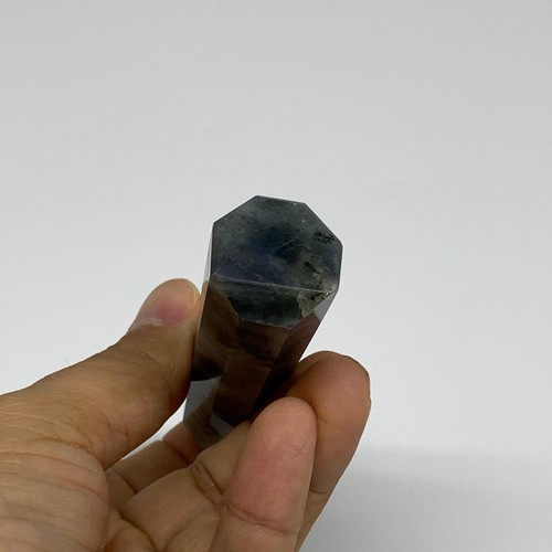 69.9g, 3.7"x0.8", Labradorite Tower Point Crystal @Madagascar, B31296 - Picture 5 of 13