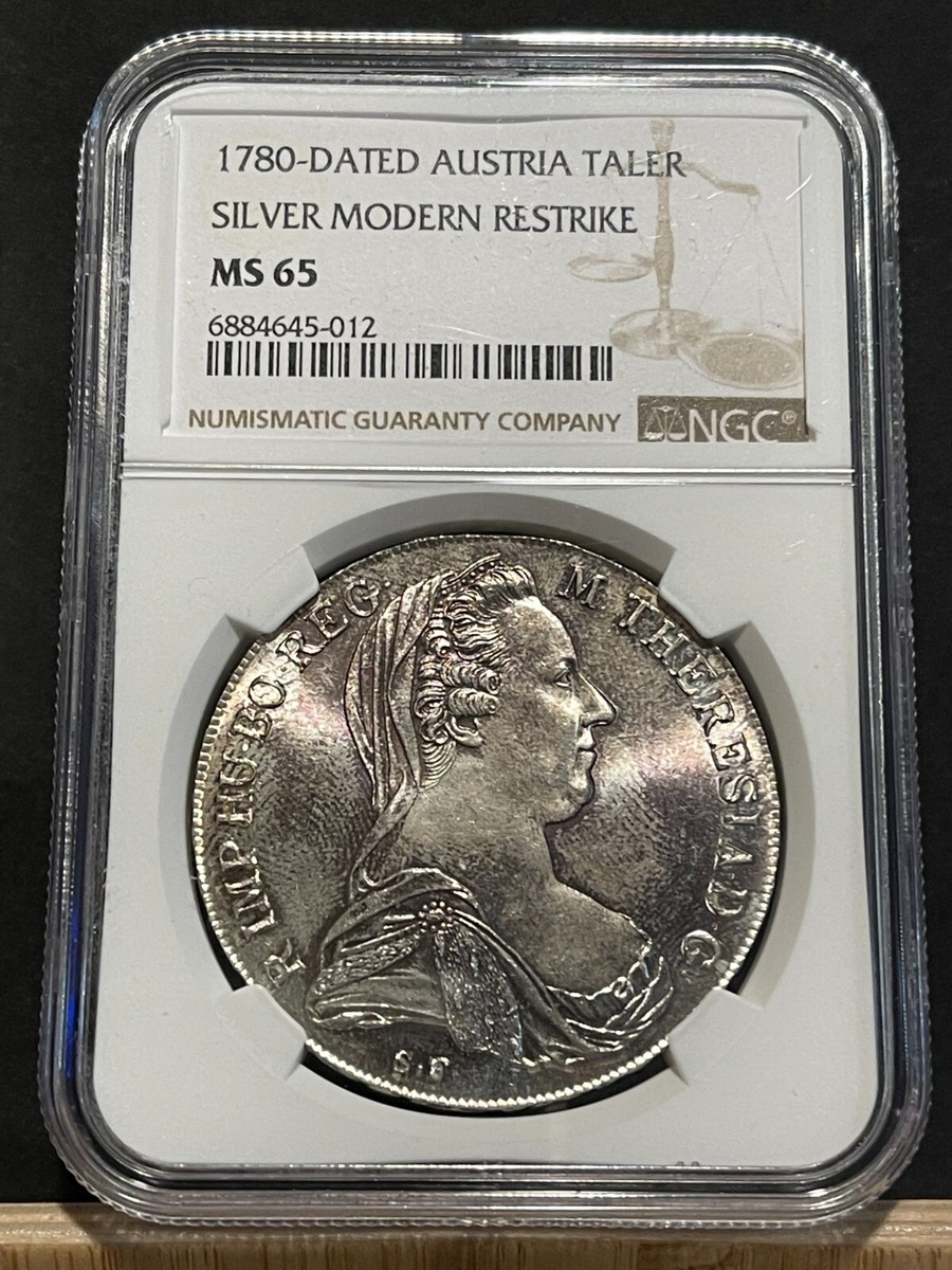 AUSTRIA Thaler 1780 - 20th C. Restrike Maria Teresa Crown, NGC MS