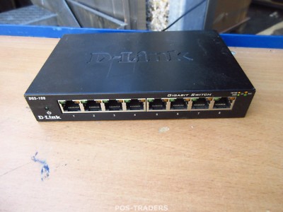 D-Link DGS-108 8-Port Gigabit Network Switch QoS CSMA/CD 10/100/1000 Mbps EX PSU