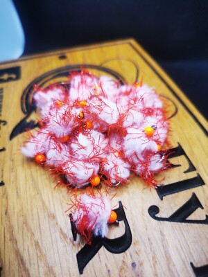 6 JACK FROST EGG-IT BLOBS  TROUT FLIES  SIZE 10 BARBLESS HOTHEAD