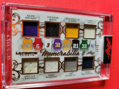Kobe Bryant JERSEY Card #4/30 Larry Bird Shaquille O'Neal DR J Tim Duncan Dirk