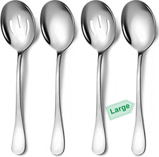 Large Serving Spoons, 4 Pieces Large Stainless Steel Serving Spoons Set Includes