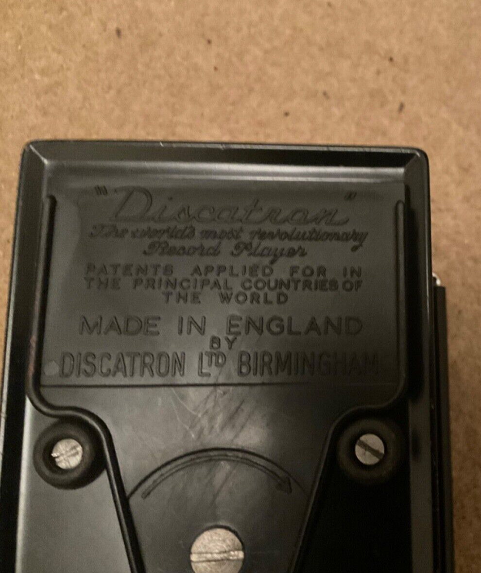 Vintage Discatron battery record player tested & working with no