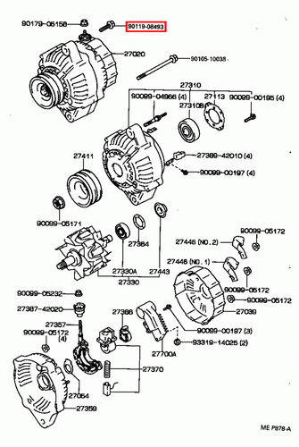 Genuine Toyota Coaster HZB36 HZB31 HZB30 1HZ 4.2 Diesel Alternator Bolt - Picture 5 of 10