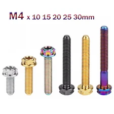 Heat-Resistant Titanium screws Flange Inner outside Torx Head Bolt M4x10-30mm