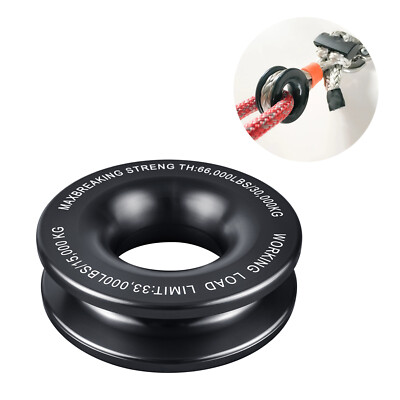 #ad Black Winch Recovery Ring For Soft Shackle 4WD Recovery Gear 4x4 Off Road Truck $13.99
