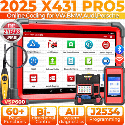 2025 LAUNCH X431 PRO 5 PAD V+ Car Diagnostic Scanner Tool Programming Key Coding