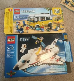 Lot of 2 Incomplete LEGO Sets 3367 City Space Shuttle Creator 31079 Surfer Van 