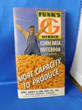 FUNK'S HYBRID CORN DATA NOTEBOOK ADVERTISING 1962 GRANT & SON COTTAM ONTARIO