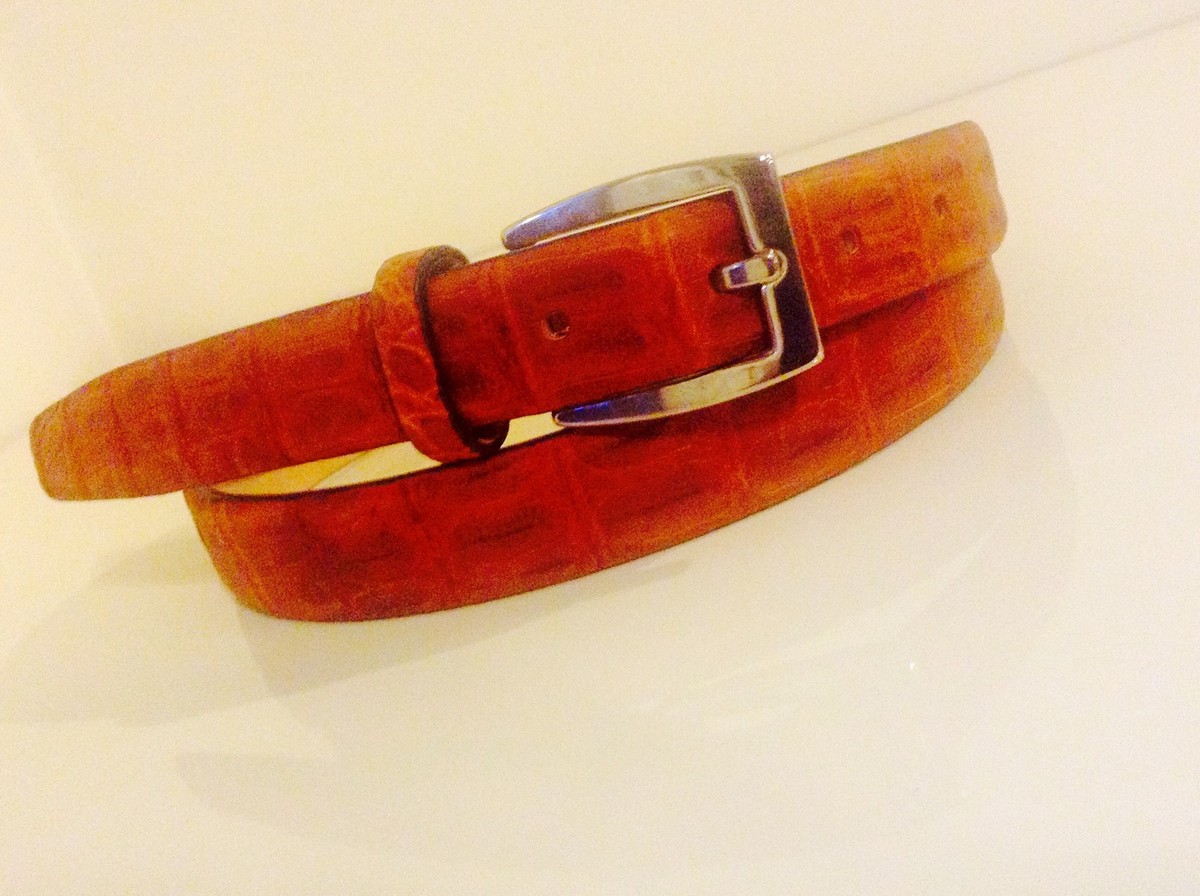 NEW GENUINE CROCODILE BELT BROWN & BLACK S M L XL 1 display picture 3