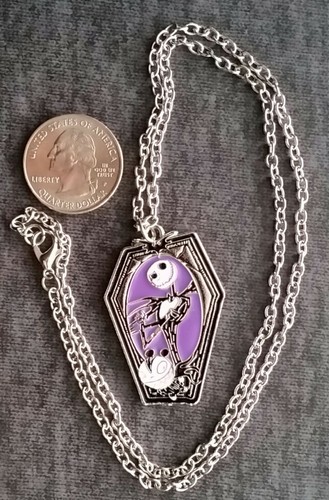 Nightmare Before Christmas Jack Skellington COFFIN Metal with Enamel PENDANT - Picture 3 of 4