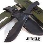 Jungle Master MONSTER Hunter - 15" Tactical BOWIE Hunting KNIFE w/Sheath - Black — photo 1