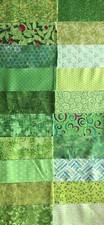20 All Different Lime Green 2.5 X WOF Jelly Roll 100 cotton quilting strips