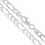 thumbnail 6 - Sterling Silver Diamond-Cut Flat Figaro Link Chain Solid 925 Italy Necklace