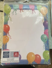 Gartner Studios Stationery Printer Paper Balloons 8.5x11 25 count Birthday