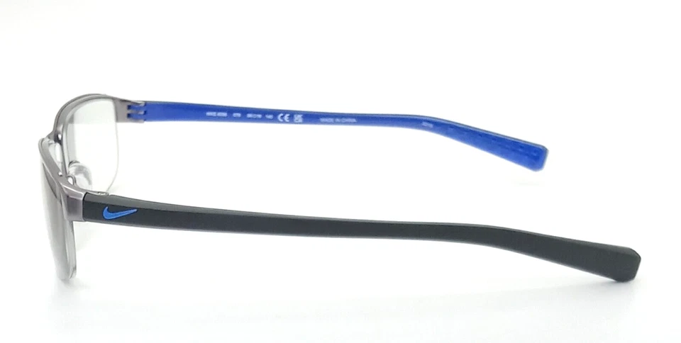 NIKE 8098 078 SATINADO NEGRO AZUL GAFAS GAFAS GAFAS MARCOS 56-16-140 Foto 4 de 4