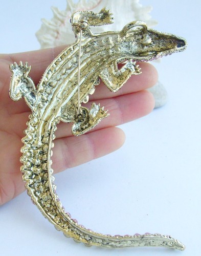 Broche colgante de 4,13" para animales de las Caimán cristal de estrás Art Deco EE05009 - Imagen 19 de 25