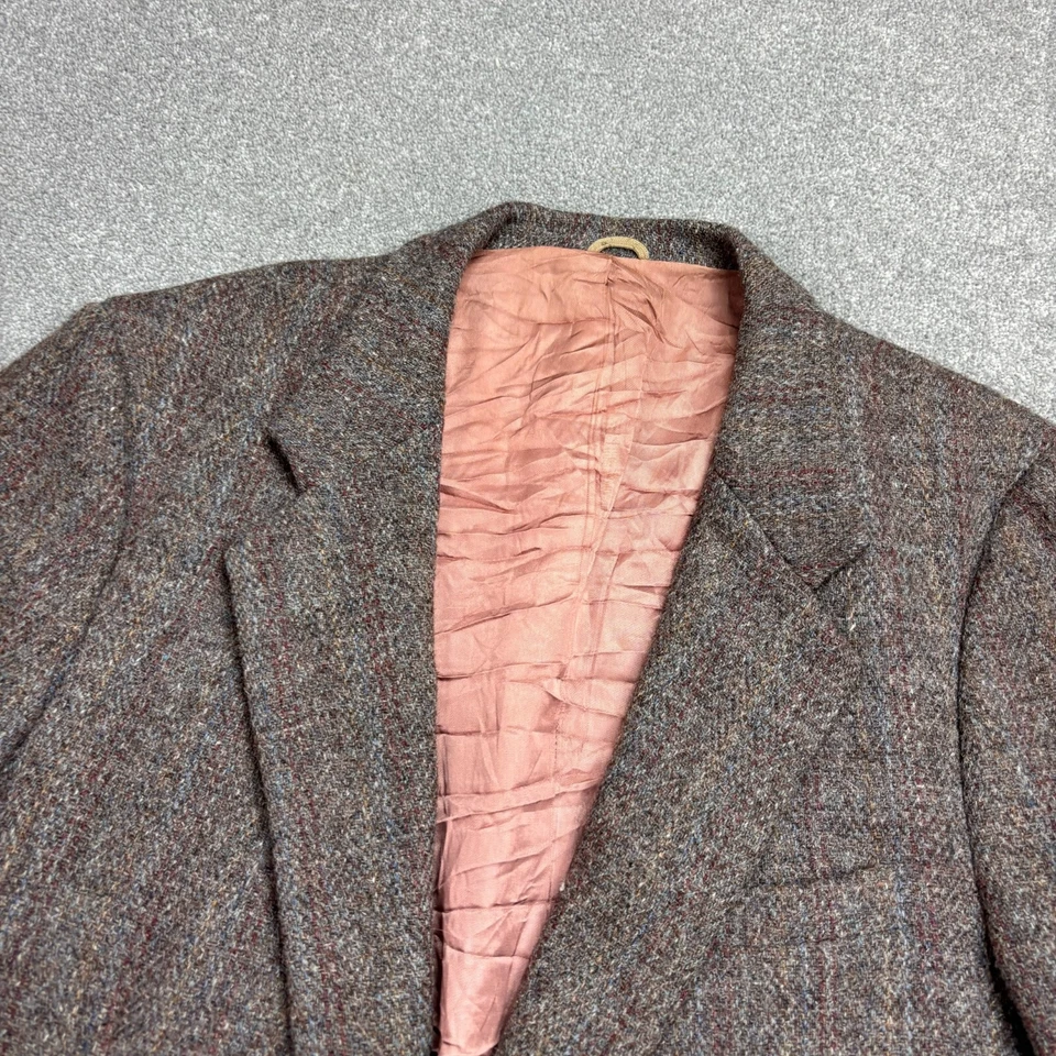 Harris Tweed Jacket Adult 44R Brown Country Hunting Outdoors Weave Blazer Mens - Image 3 of 4