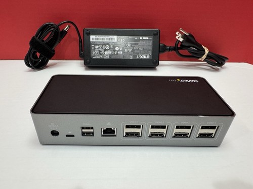 Startech DK31C4DPPD USB-C Universal Docking Station 4K HDMI Unit & Power Adapter