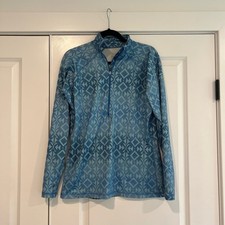 Nike Pro Women's Quarter Zip Activewear Top Bright Blue Size XL