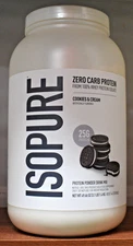 Isopure Cookies & Cream Zero Carb Protein Powder 3 lb 44 Servings 3.1 Lb 1.4 KG