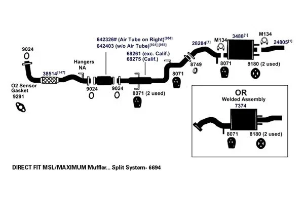 For Toyota Corolla 1988-1992 AP Exhaust 28284 Exhaust Pipe Connector - Image 4 of 4