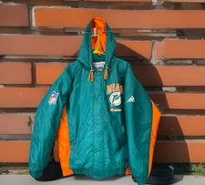 🔥 Vintage 90’s NFL Pro Line Apex One Miami Dolphins Puffer Jacket • Men’s Sz L