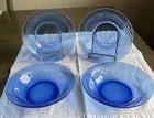 PYREX Festiva Cobalt Blue Glass Swirl Soup/Cereal/ Salad /Dessert Bowl Set of 4