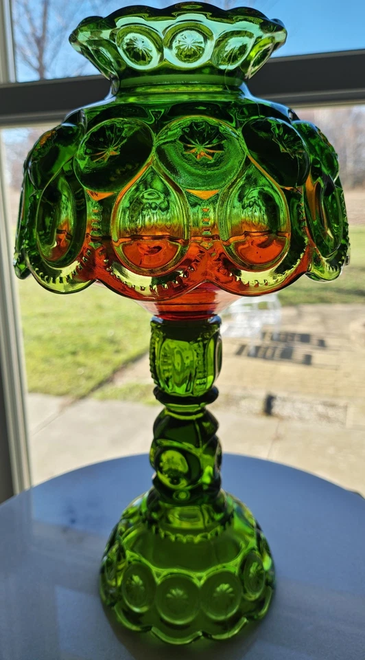 LE Smith 'Luna y Estrellas' ~ LÁMPARA DE HADAS 3 Piezas Verde Esmeralda, 11 1/2" de Alto De Colección Foto 2 de 4