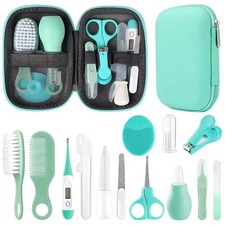 Baby Grooming Kit, Infant Safety Care Set with Hair Brush Comb Nail Green