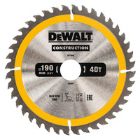 Dewalt DT1945-QZ KreissäGeblatt 190 X 30 Mm, 40 ZäHne, Genageltes Holz