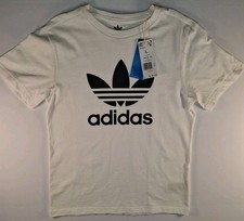 Adidas Originals JE0516 Kids' Large Trefoil Tee-Shirt, White