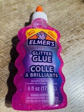Elmer's Glitter Glue 6 fl oz Pink Blue Glitter Finish Washable Non-toxic